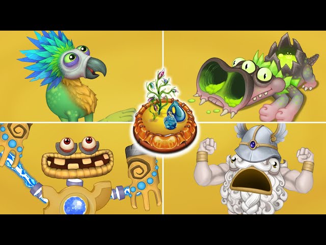 Fire Oasis - All Monsters Sounds & Animations and Full Song | My Singing Monsters