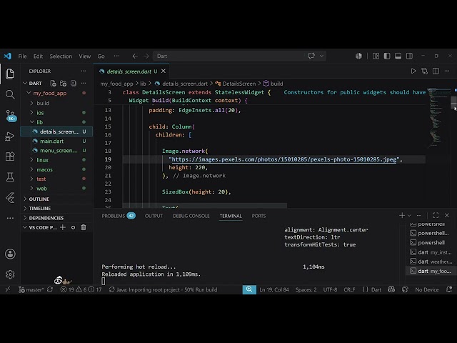 dart × flutter Beginner Project | Food delivery app| pls like and subscribe built my first prototype