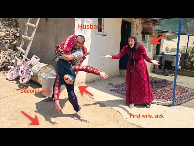 The husband's support for the first, sick lady against the second lady who intends to destroy him...
