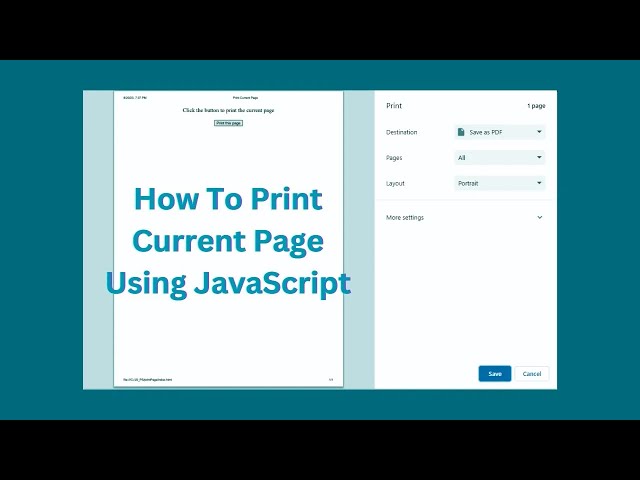 how to print current page. javaScript problem solving.
