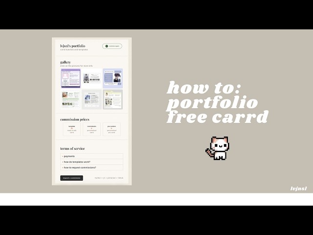 work portfolio website; interactive carrd tutorial (free)