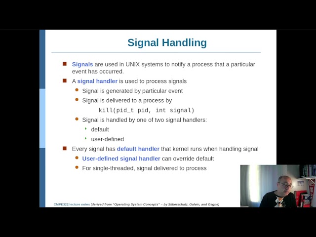 CMPE322 (Operating Systems): Ch4, Part 7 - Threading Issues