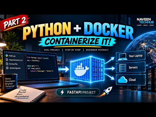 Python Docker Tutorial for Beginners | Containerize a FastAPI App Step by Step
