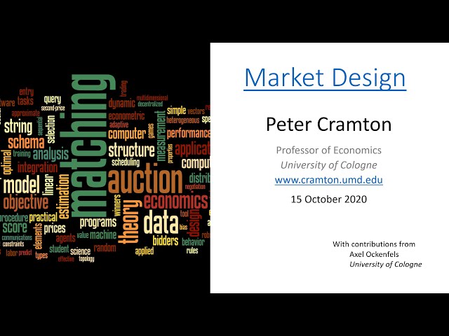Economic Engineering Lecture 1: Introduction, Peter Cramton