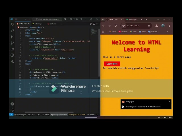 HTML Learning with JavaScript (tutorial.js)