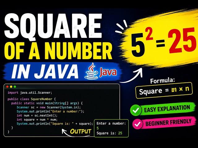 Java Program to Find Square of a Number 🔥