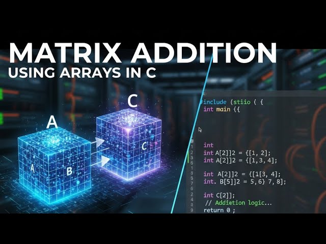 C Program for Matrix Addition using 2D Arrays | Easy Explanation #CProgram #MatrixAddition #LearnC 