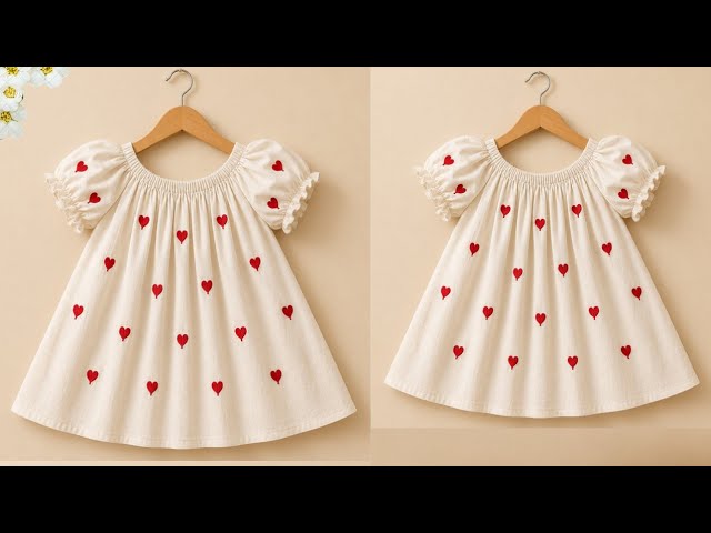 3 year old Baby Elastic Neck Frock Cutting and Stitching 