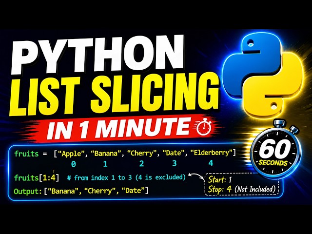 Python List Slicing in 60 Seconds (1 Line Trick) | learn python from scratch