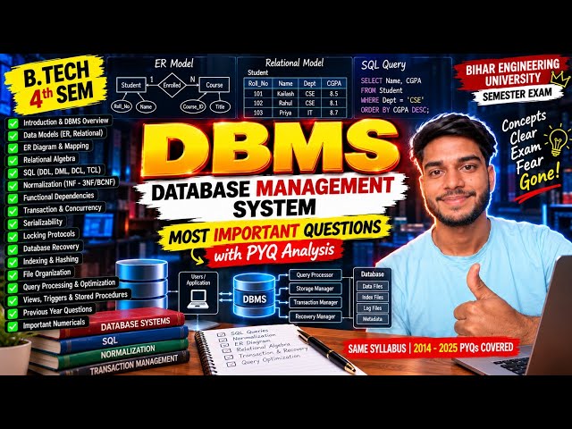 DBMS Most Important Questions | B.Tech 4th Semester | BEU Semester Exam | PYQ Analysis