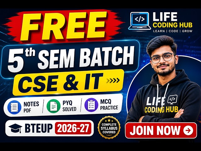 Diploma 5th Sem CSE & IT Complete Syllabus Batch 2026 | BTEUP 5th Semester Free Batch Launch 🔥