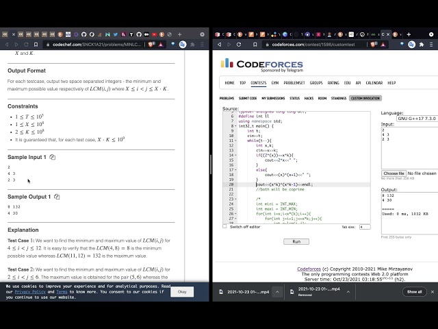 Solving Codechef Qn in Codeforces IDE