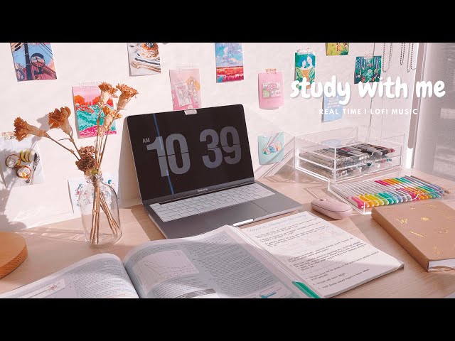 1.5 HOUR REAL TIME STUDY WITH ME | No Breaks (Lofi Music)