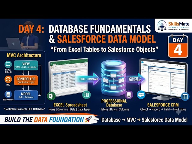 Day 4: Database Fundamentals, MVC Architecture & Salesforce Data Model | SkillsMate Solutions