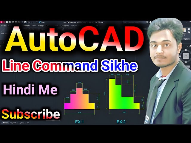 AutoCAD Line Command Full Tutorial | Line Command Se 2 Drawing Practice | Live Class