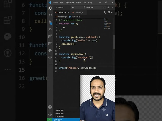 callback function in javascript live practicle using vscdoe
