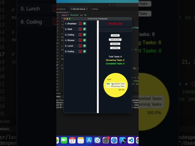 Full tutorial uploaded. Tkinter advanced to do list GUI app using python #coding #python #tkinter