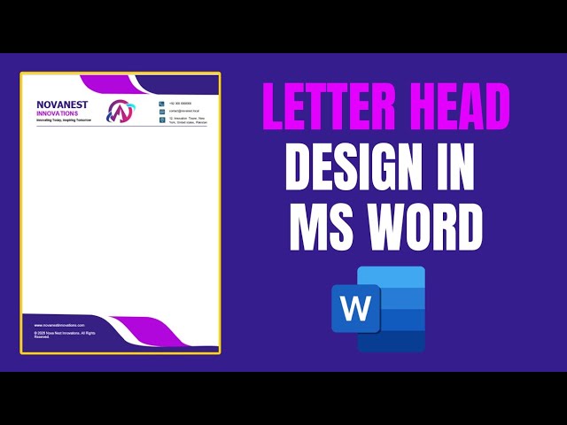 MS Word Letterhead Design | How to Create a Letterhead in MS Word