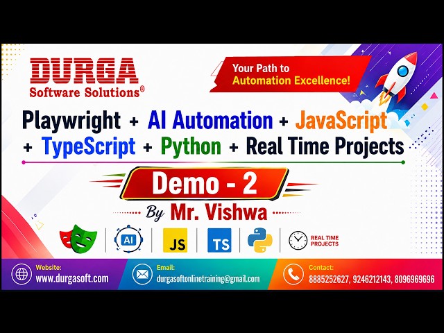 Playwright + AI Automation + JavaScript + TypeScript + Python tutorials || Demo - 2 || by Mr. Vishwa
