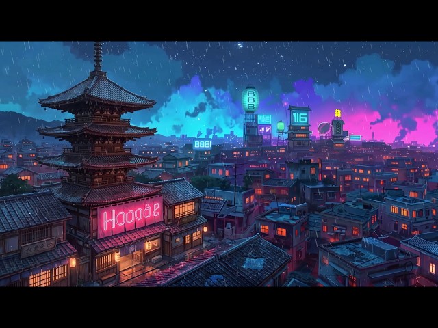 Lofi Hip Hop Beats 🌃 Slow 1980s & 90s Dreams & Quiet Rain in Japan ☔ Lofi Rain Playlist