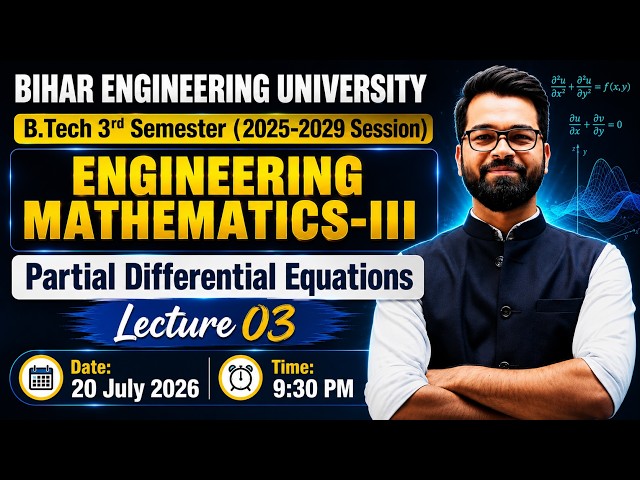 Engineering Mathematics-III | Partial Differential Equations(PDE) Introduction | B.Tech 3rd Sem #beu