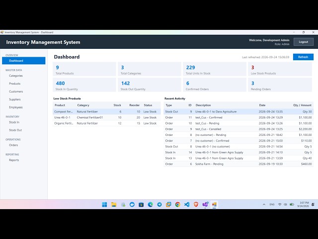 Inventory Management System | C# WinForms + SQL Server | Student Project