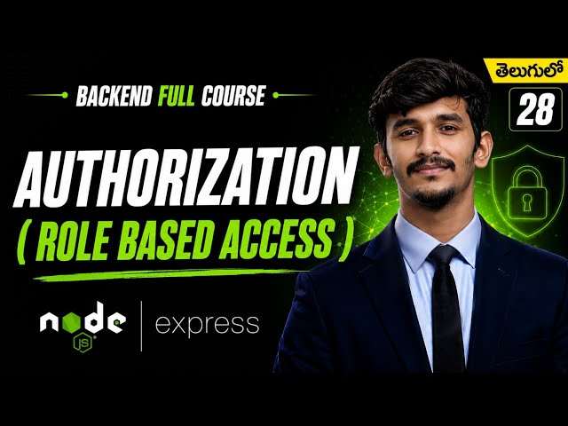 Authorization (Role Based Access) in Node.js Telugu | Admin & User Roles | Backend Course #28 