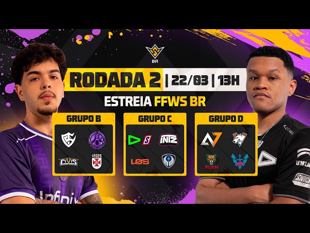 🚨FFWS BR 🏆 RODADA 2 - GRUPOS B, C e D | FREE FIRE AO VIVO🚨 #freefire