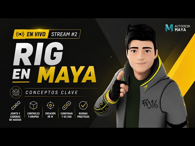 Maya: Joints and Controls Step-by-Step | Part 2 🔴 LIVE