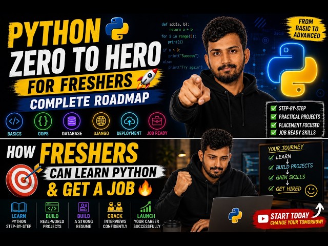 Python Zero to Hero for Freshers 🚀 | Complete Roadmap | How Freshers Can Learn Python & Get a Job 🔥