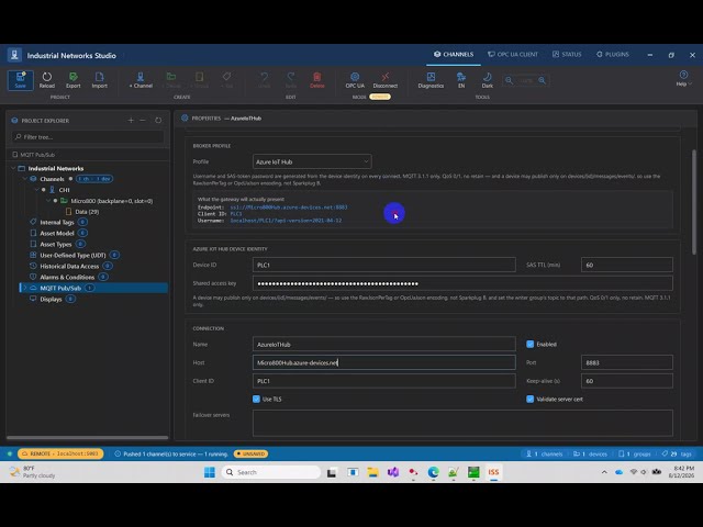 💢Visual C#: Publishing Micro800 PLC data to Azure IoT Hub via MQTT
