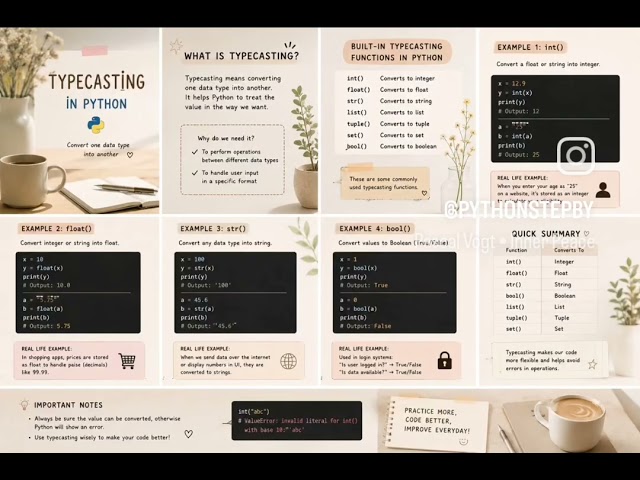 Python Day 4: Typecasting in Python | int() Function Explained with Real-Life Examples