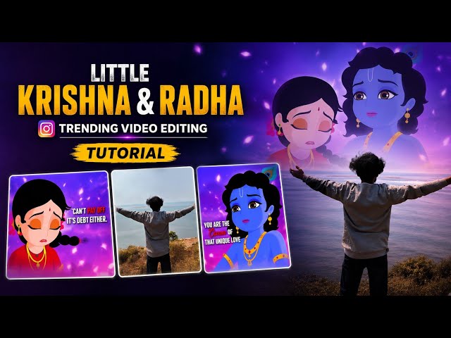 Instagram Trending Little Krishna & Radha ❤️‍🩹 Love Viral Reel Editing Tutorial | CapCut | Telugu