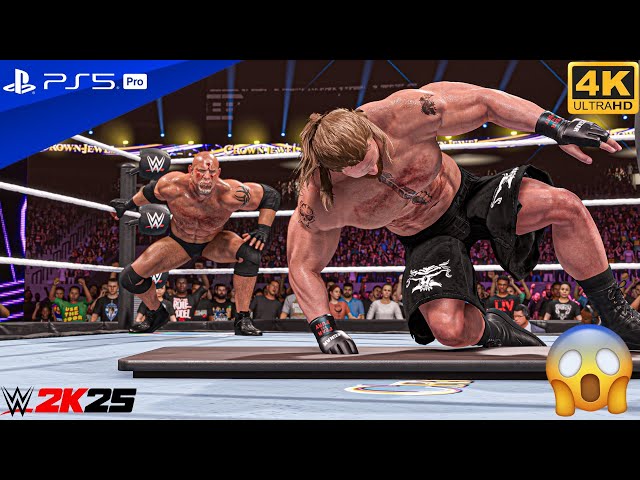 WWE 2K25 - Goldberg Vs Brock Lesnar - Full Match at Crown Jewel | PS5 Pro [4K60]