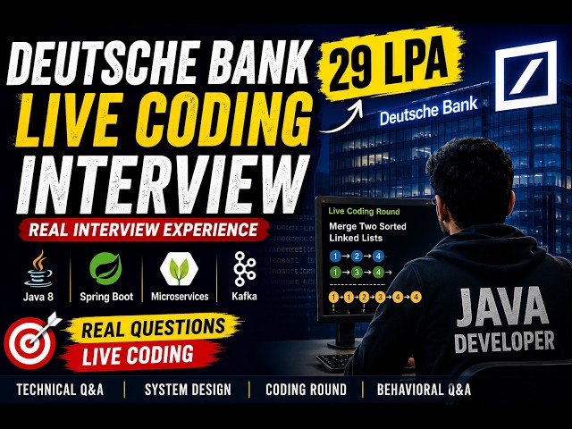 Deutsche Bank Live Coding Interview |Java Spring Boot  real Interview  | Linked List Coding Round