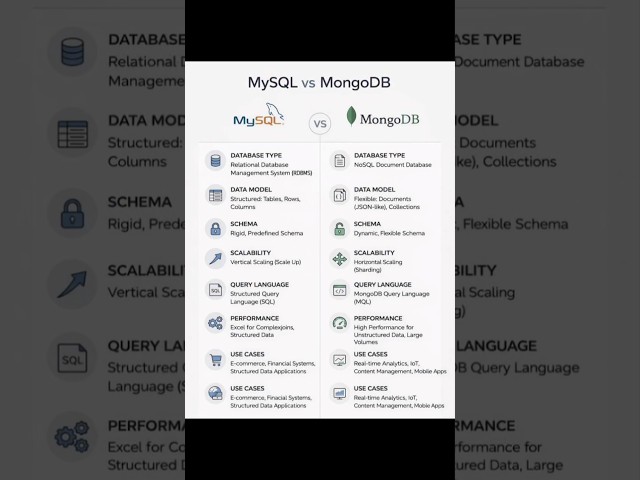 Mongo db vs MySQL #codewithhunter #coding #mysql #mongodb #python