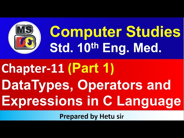 Computer Studies class 10 GSEB Chapter 11 English Medium (Part-1)