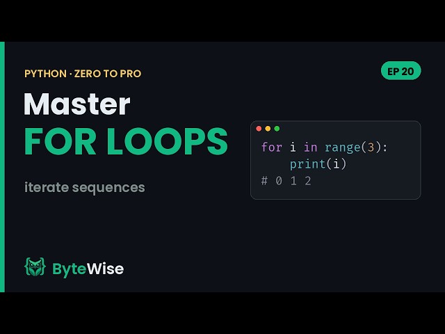 Python for Loops for Beginners (Iterate Anything) | Zero to Pro #20