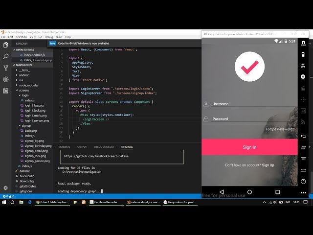 React Native - How to make Login and Signup
