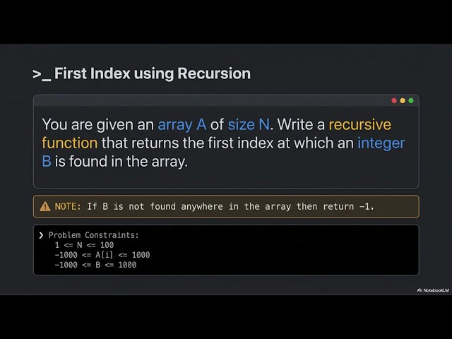 Day33 | AP01-02 - Week06 | First Index using Recursion | Last Index using Recursion
