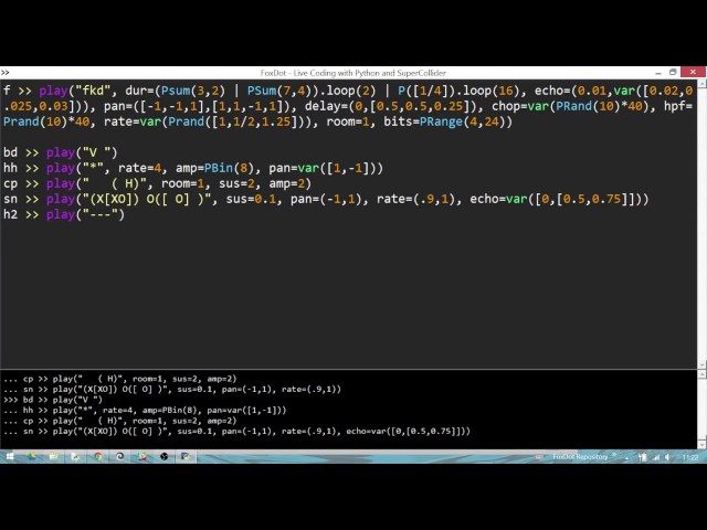 "fkd" Live Coding with FoxDot and SuperCollider