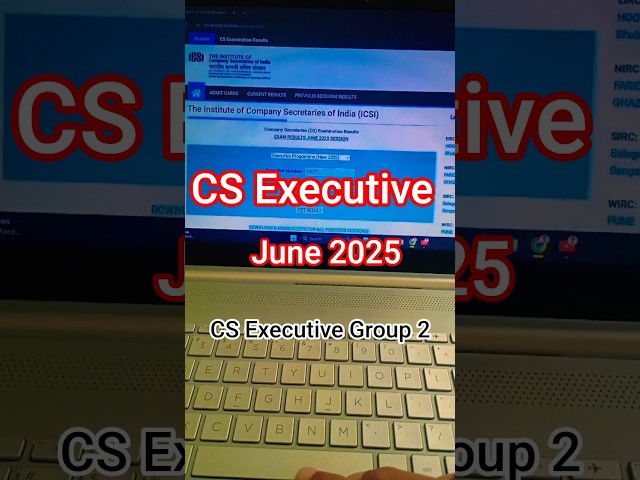 CS Executive Result | June 2025 | 1st Attempt | Group 2... #icsi #cssexam #result #june2025