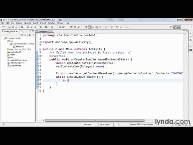 Android Training Preferences and Data Storage: contentproviders