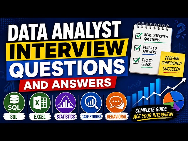 Data Analyst Interview Questions and Answers: SQL, Excel, Statistics, Case Studies and Behavioral