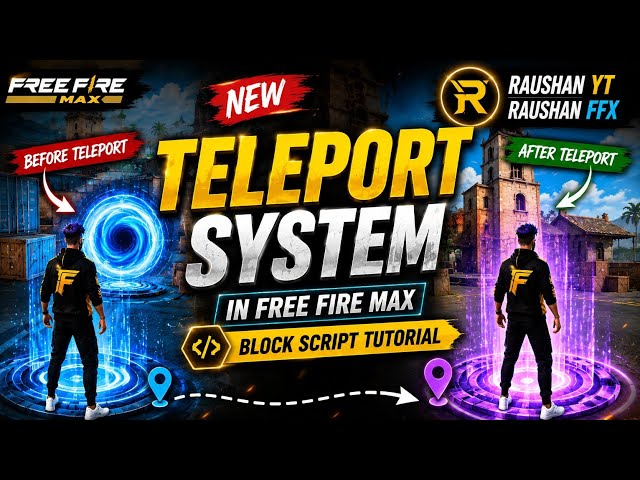 🔥 NEW TELEPORT SYSTEM in Free Fire MAX 😱 | Block Script Tutorial | Craftland