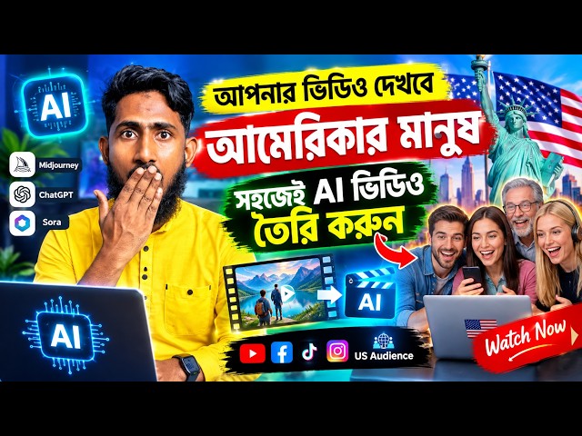 AI দিয়ে USA Audience-এর জন্য ভিডিও তৈরি করুন | আপনার ভিডিও দেখবে আমেরিকার মানুষ | AI Video Tutorial