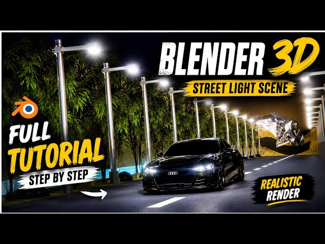 How to Create a Realistic Street Light Background in Blender 3D | Full Tutorial