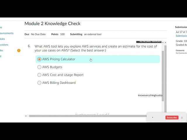 AWS Academy Cloud Foundations Module - 2 Knowledge Check