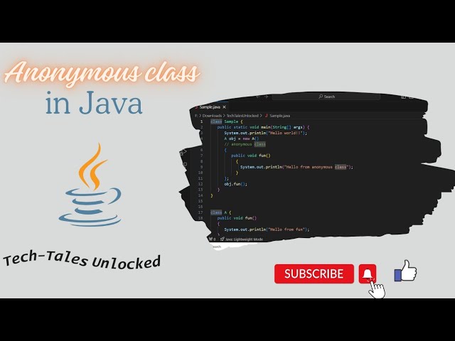 Anonymous inner class in java @TechTalesUnlocked
