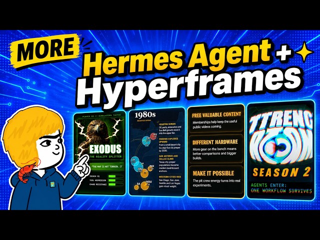 MORE Hermes Agent + HyperFrames: Free AI Tools to Make Amazing Videos